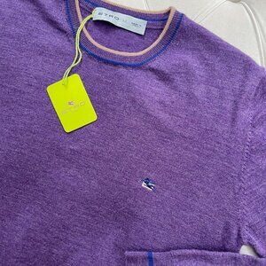 New Etro Crewneck Purple Sweater M size
